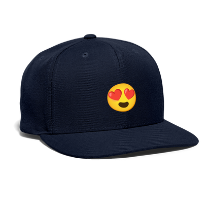 😍 Smiling Face with Heart-Eyes (Google Noto Color Emoji) Snapback Baseball Cap - navy