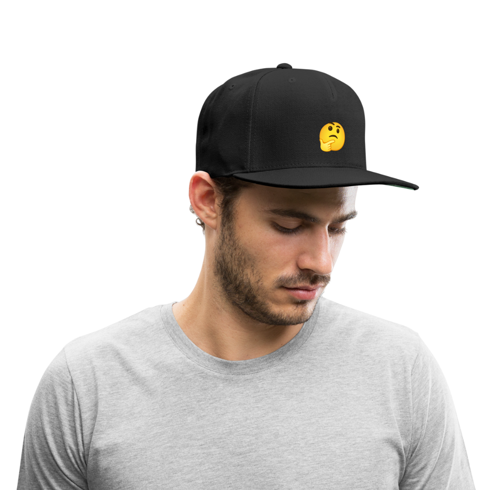 🤔 Thinking Face (Google Noto Color Emoji) Snapback Baseball Cap - black