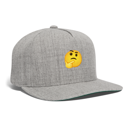 🤔 Thinking Face (Google Noto Color Emoji) Snapback Baseball Cap - heather gray