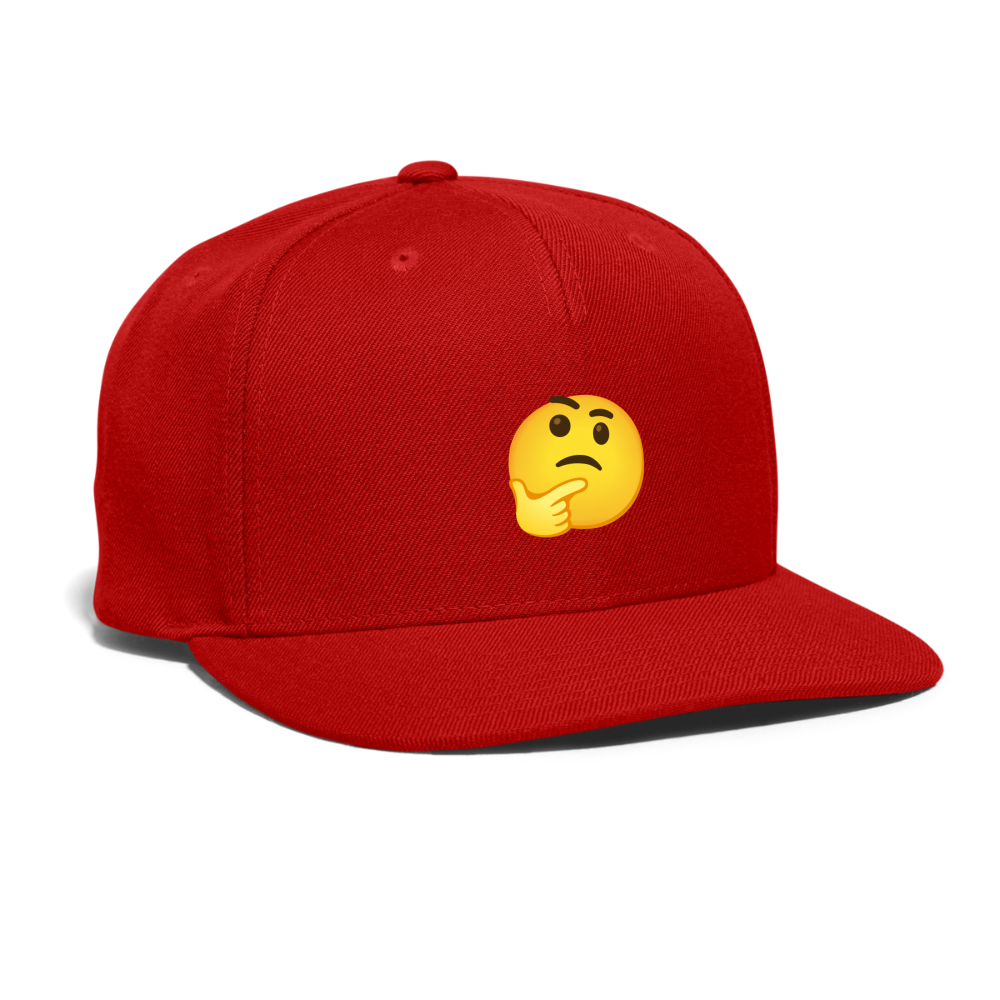 🤔 Thinking Face (Google Noto Color Emoji) Snapback Baseball Cap - red