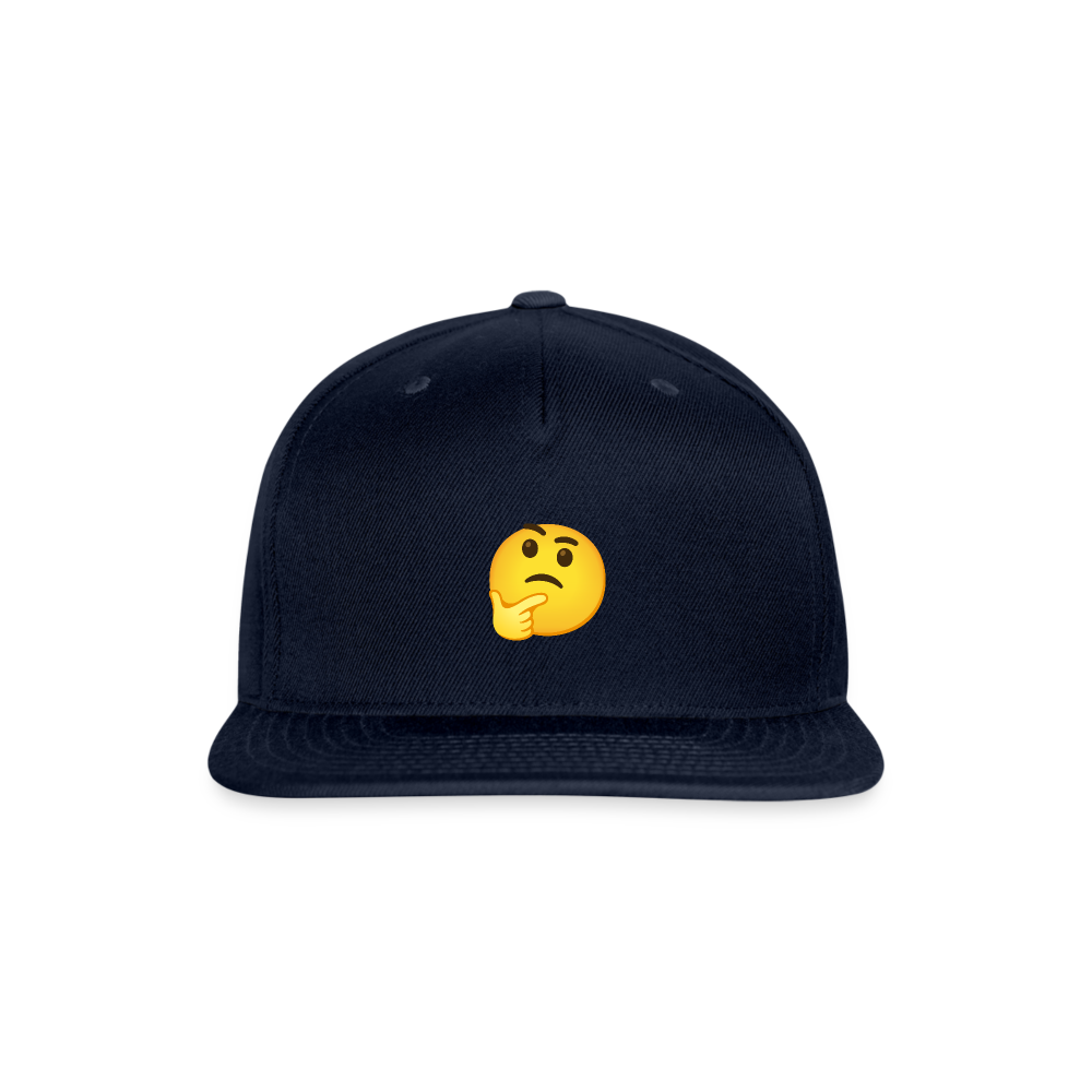 🤔 Thinking Face (Google Noto Color Emoji) Snapback Baseball Cap - navy