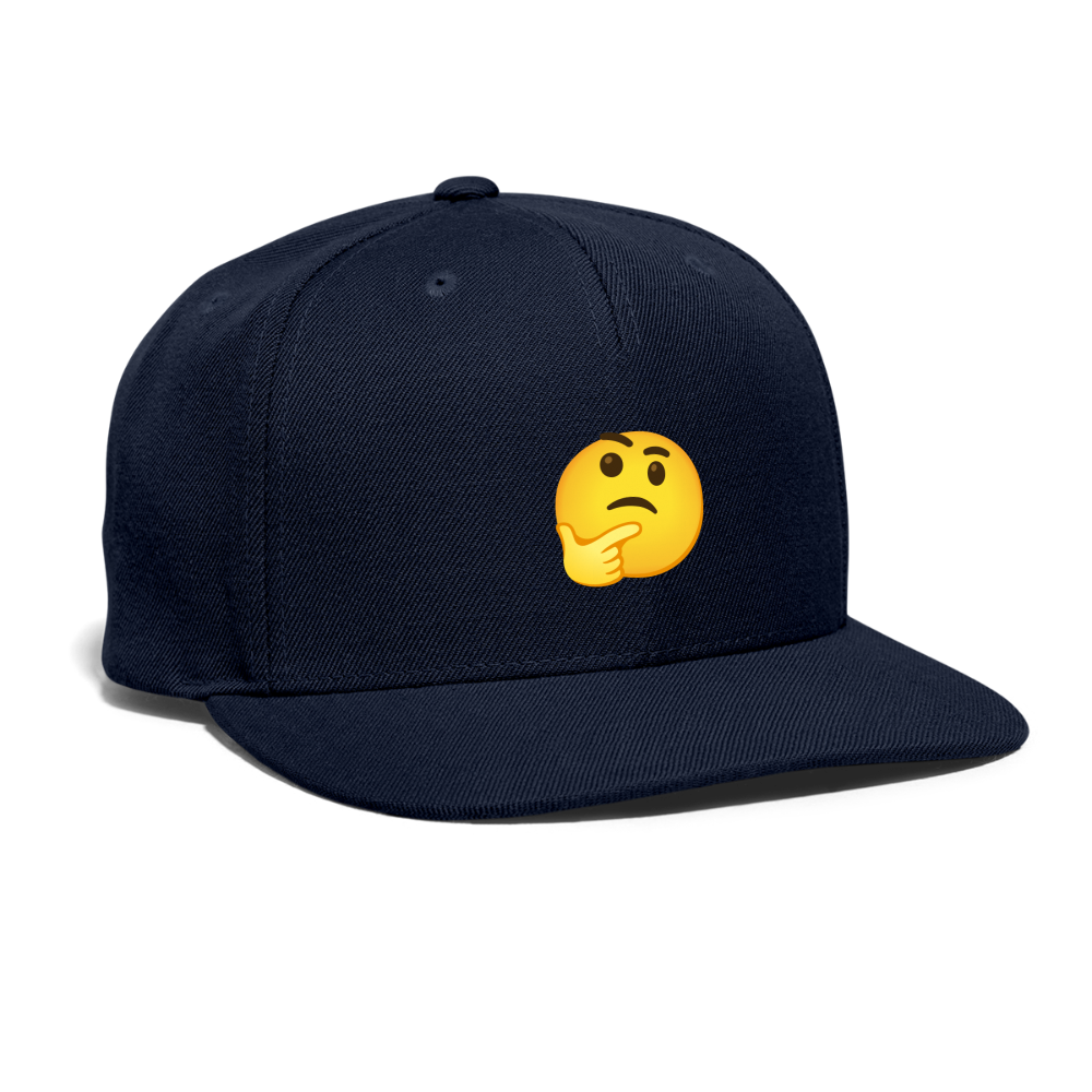 🤔 Thinking Face (Google Noto Color Emoji) Snapback Baseball Cap - navy