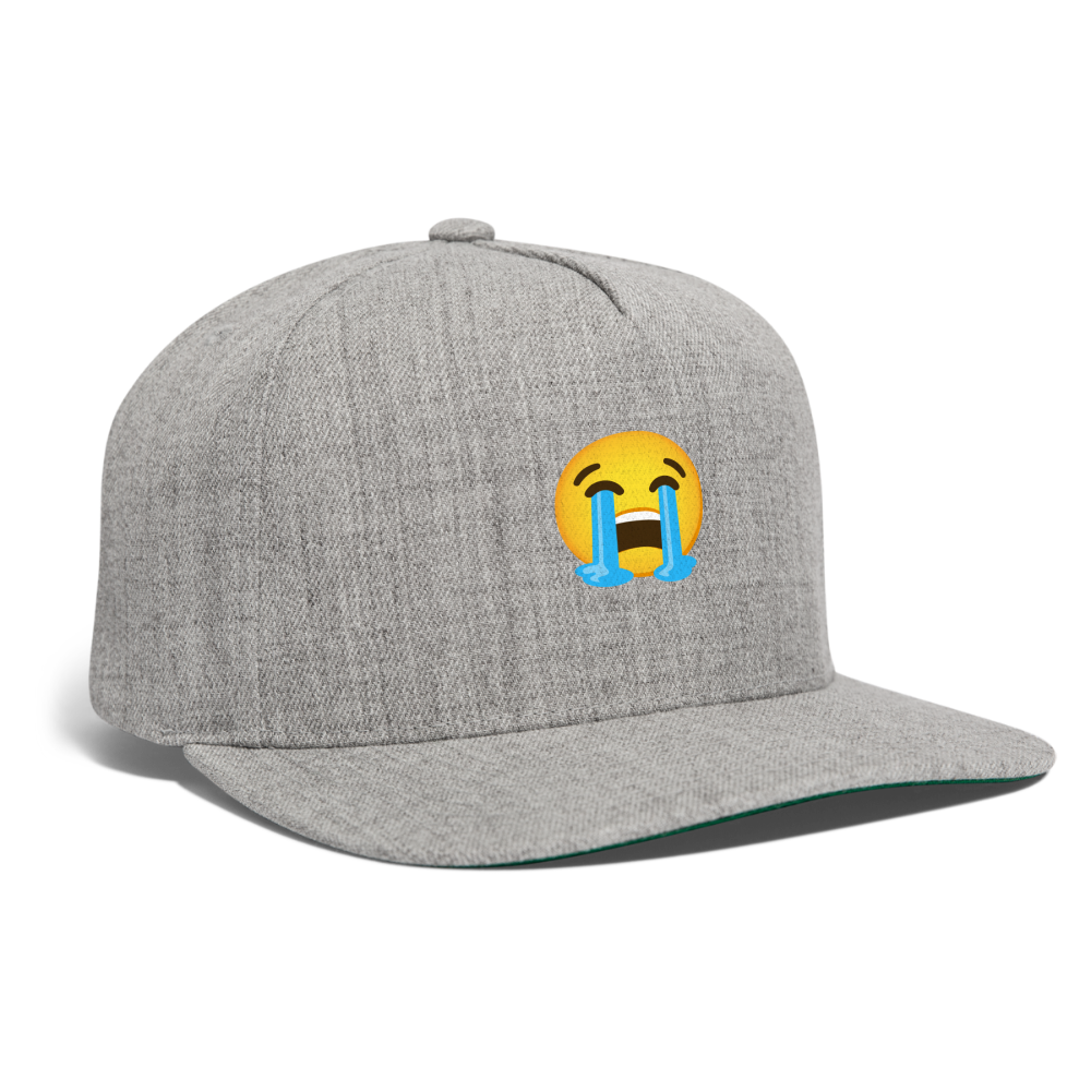 😭 Loudly Crying Face (Google Noto Color Emoji) Snapback Baseball Cap - heather gray