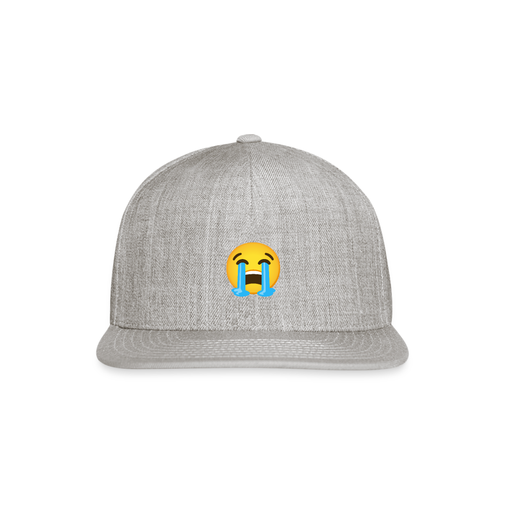 😭 Loudly Crying Face (Google Noto Color Emoji) Snapback Baseball Cap - heather gray