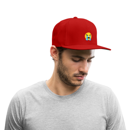 😭 Loudly Crying Face (Google Noto Color Emoji) Snapback Baseball Cap - red