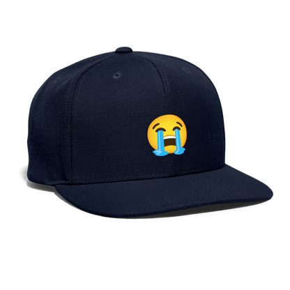 😭 Loudly Crying Face (Google Noto Color Emoji) Snapback Baseball Cap - navy