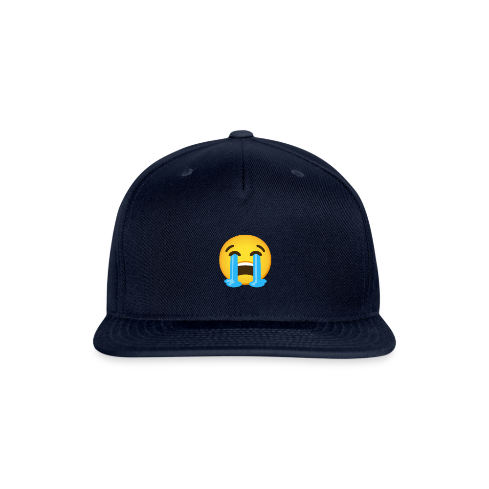 😭 Loudly Crying Face (Google Noto Color Emoji) Snapback Baseball Cap - navy