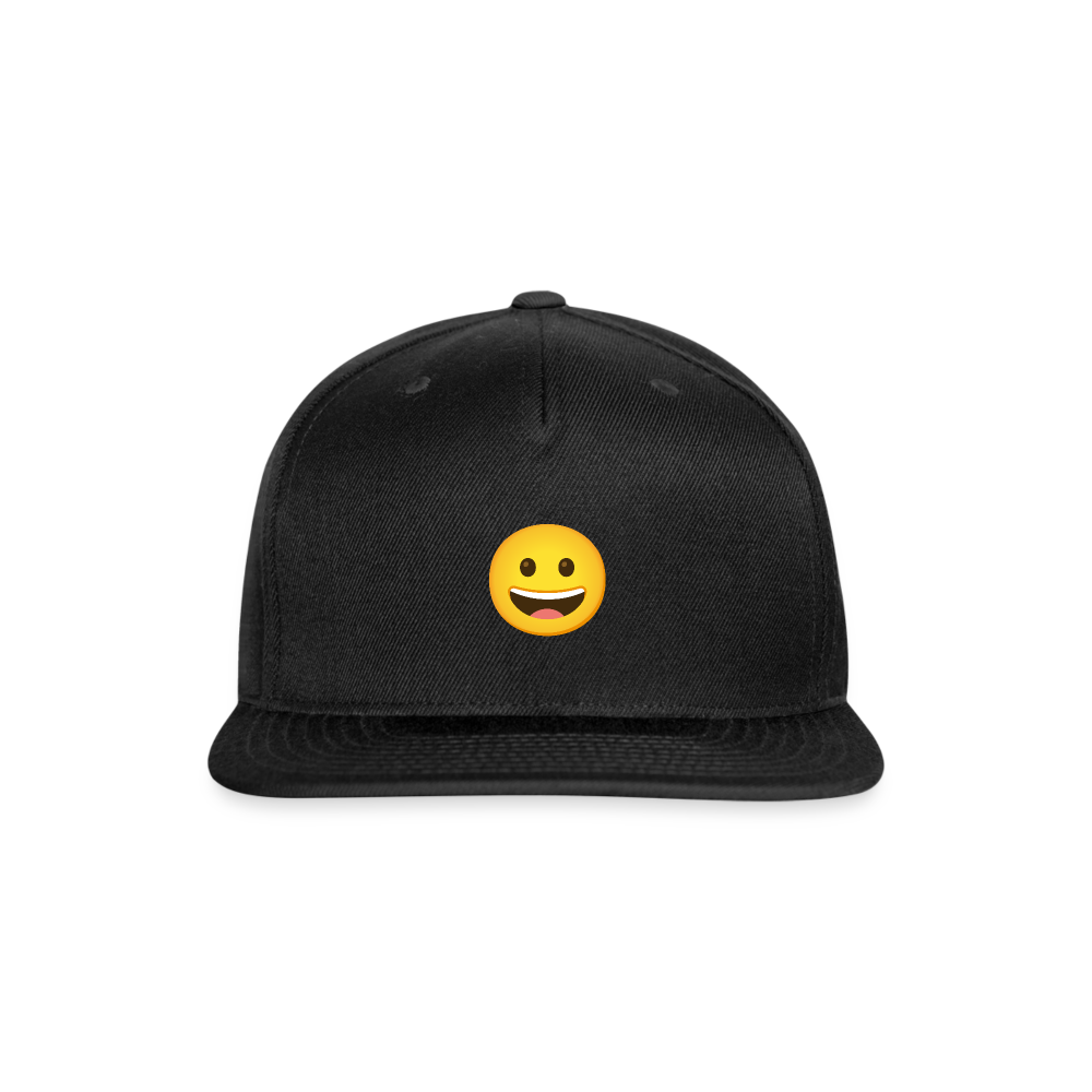 😀 Grinning Face (Google Noto Color Emoji) Snapback Baseball Cap - black