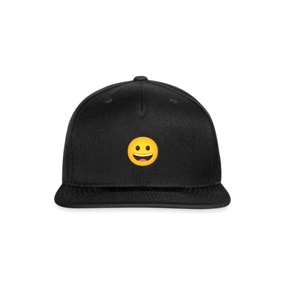 😀 Grinning Face (Google Noto Color Emoji) Snapback Baseball Cap - black