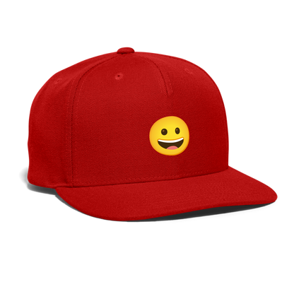 😀 Grinning Face (Google Noto Color Emoji) Snapback Baseball Cap - red