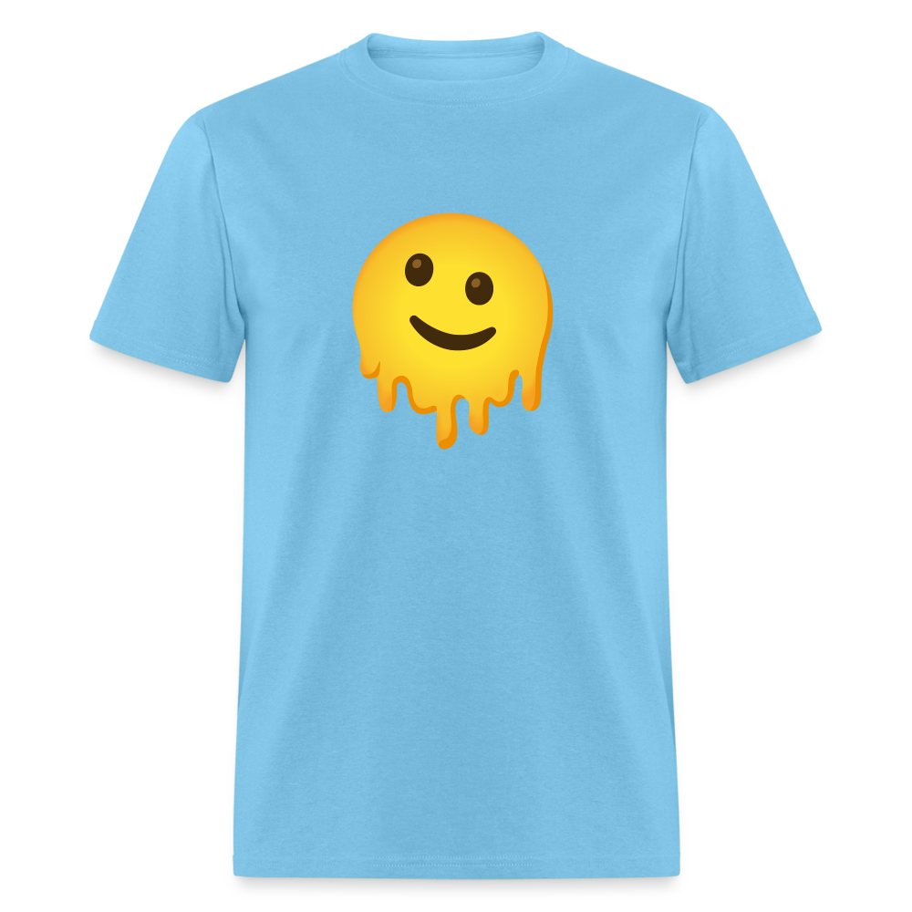 🫠 Melting Face (Google Noto Color Emoji) Unisex Classic T-Shirt - aquatic blue