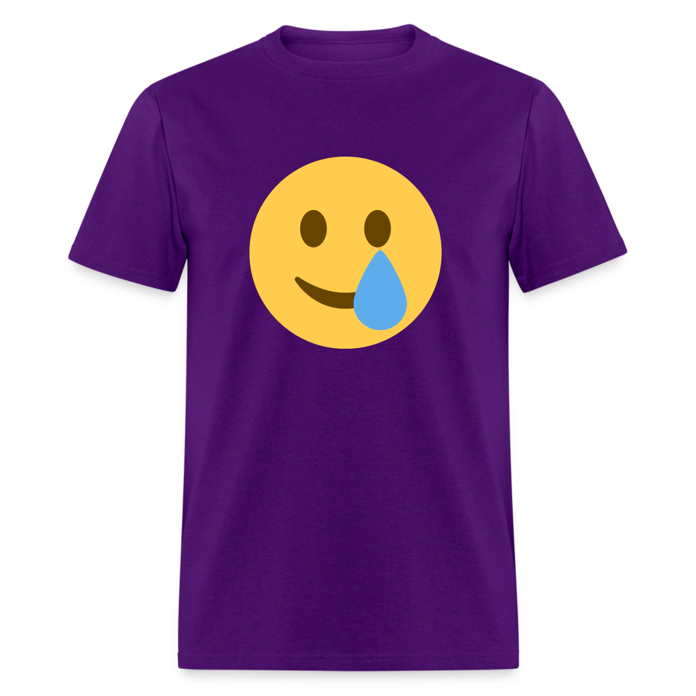 🥲 Smiling Face with Tear (Twemoji) Unisex Classic T-Shirt - purple