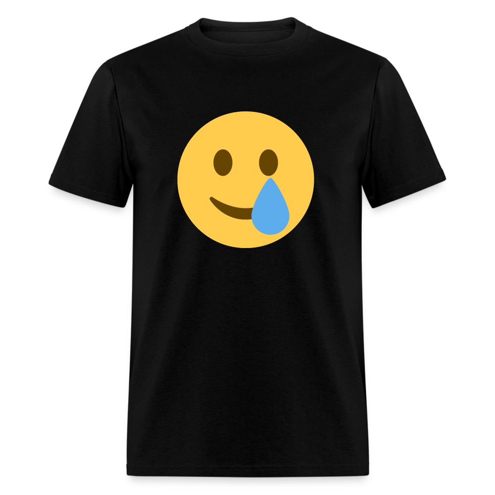 🥲 Smiling Face with Tear (Twemoji) Unisex Classic T-Shirt - black