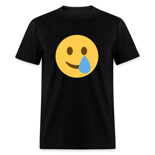 🥲 Smiling Face with Tear (Twemoji) Unisex Classic T-Shirt - black