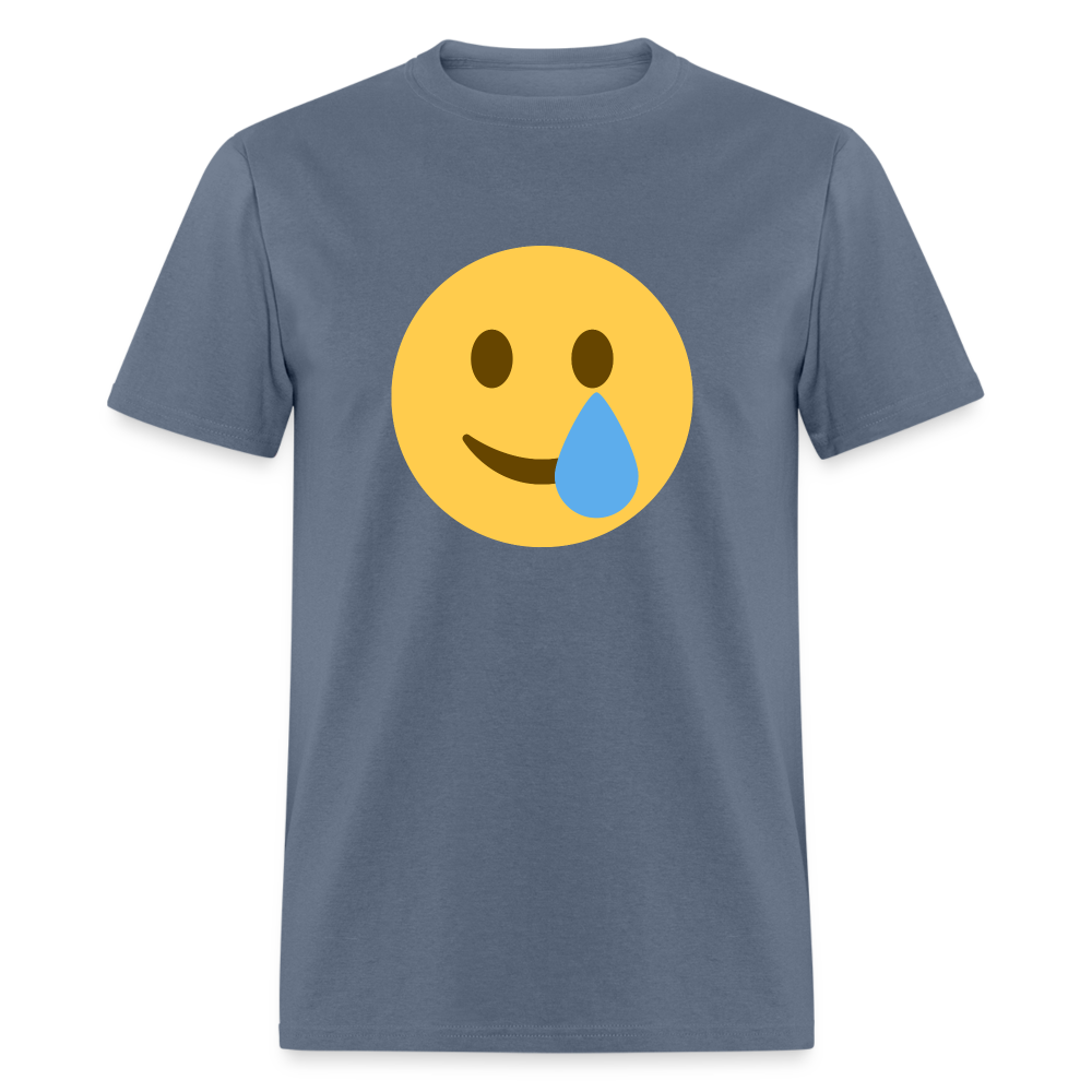 🥲 Smiling Face with Tear (Twemoji) Unisex Classic T-Shirt - denim