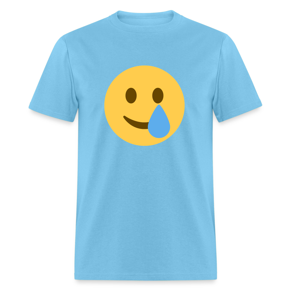 🥲 Smiling Face with Tear (Twemoji) Unisex Classic T-Shirt - aquatic blue