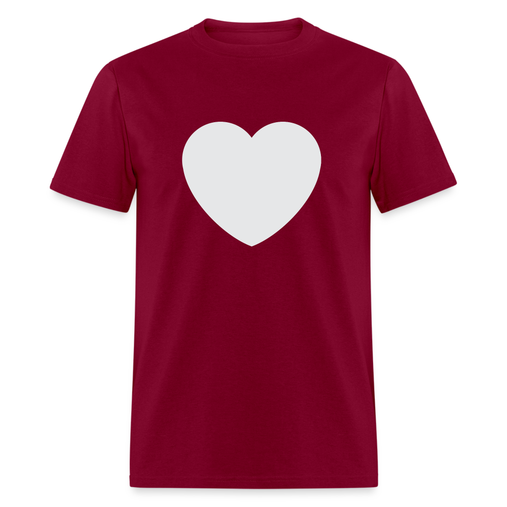🤍 White Heart (Twemoji) Unisex Classic T-Shirt - burgundy