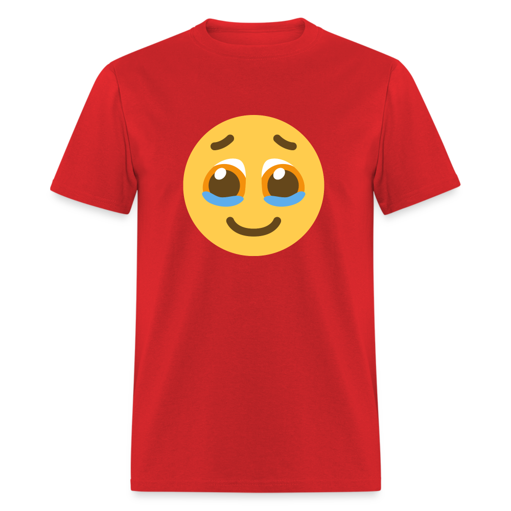 🥹 Face Holding Back Tears (Twemoji) Unisex Classic T-Shirt - red