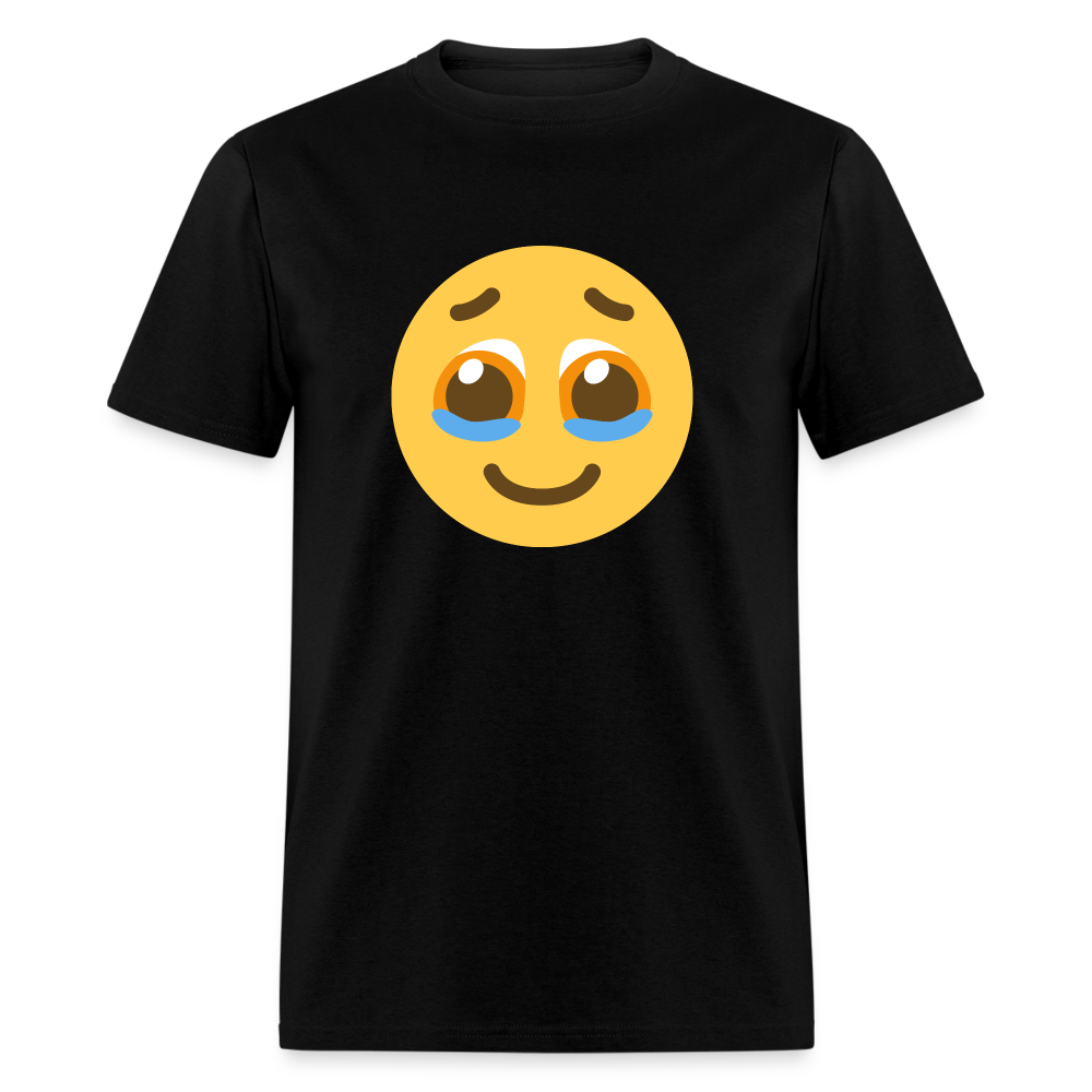 🥹 Face Holding Back Tears (Twemoji) Unisex Classic T-Shirt - black