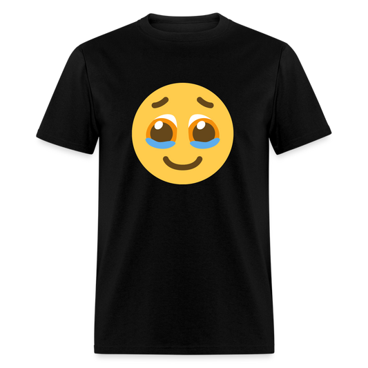 🥹 Face Holding Back Tears (Twemoji) Unisex Classic T-Shirt - black