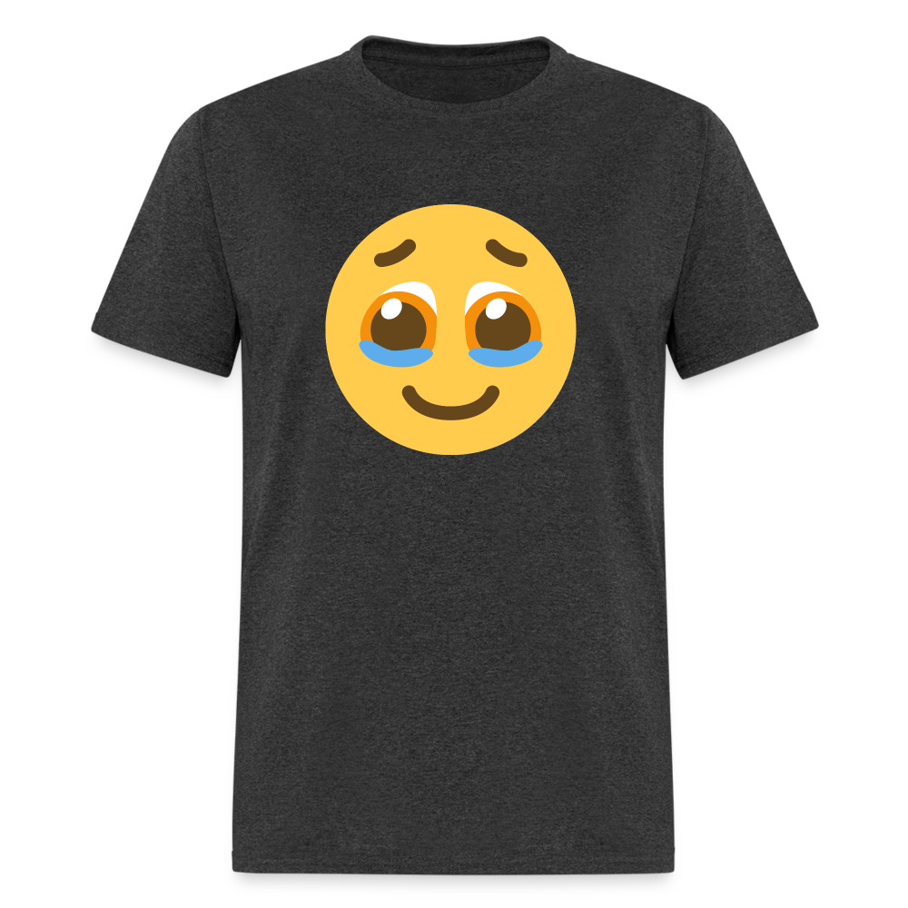 🥹 Face Holding Back Tears (Twemoji) Unisex Classic T-Shirt - heather black