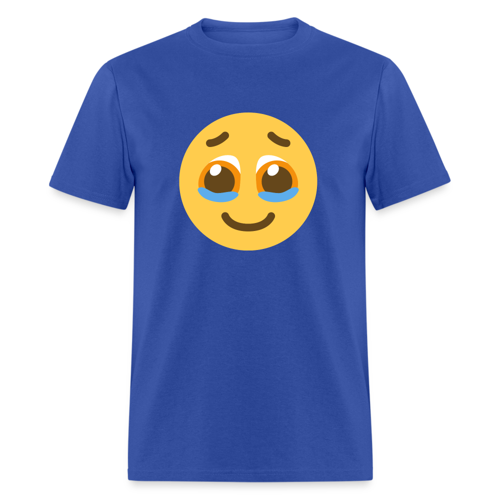 🥹 Face Holding Back Tears (Twemoji) Unisex Classic T-Shirt - royal blue
