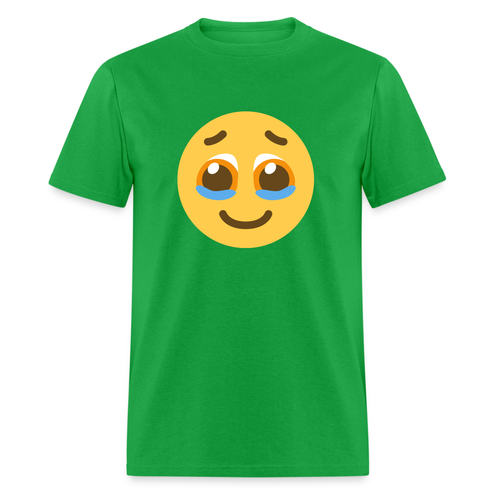 🥹 Face Holding Back Tears (Twemoji) Unisex Classic T-Shirt - bright green