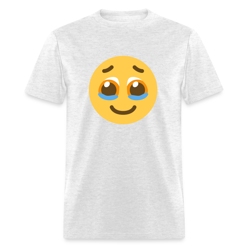 🥹 Face Holding Back Tears (Twemoji) Unisex Classic T-Shirt - light heather gray