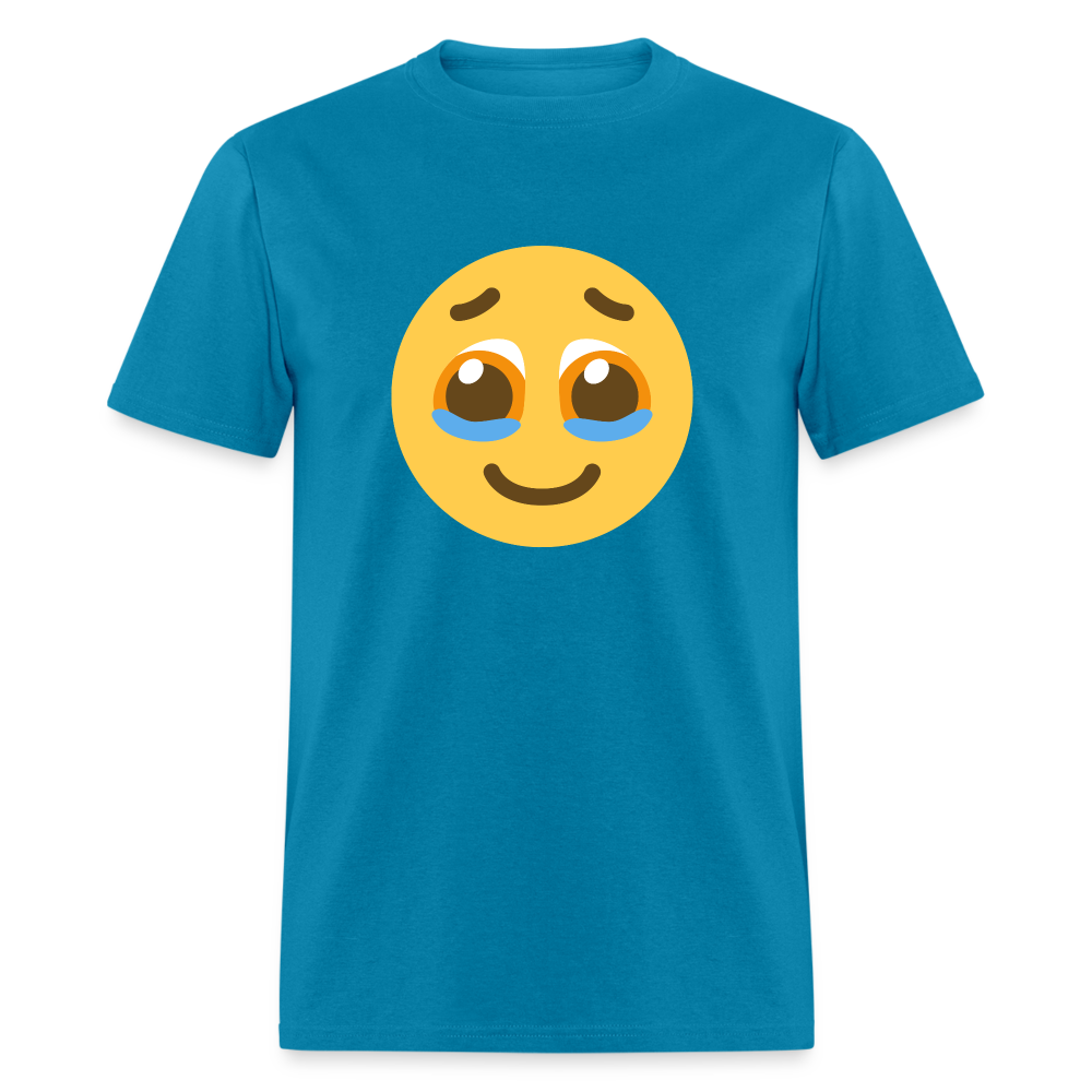 🥹 Face Holding Back Tears (Twemoji) Unisex Classic T-Shirt - turquoise