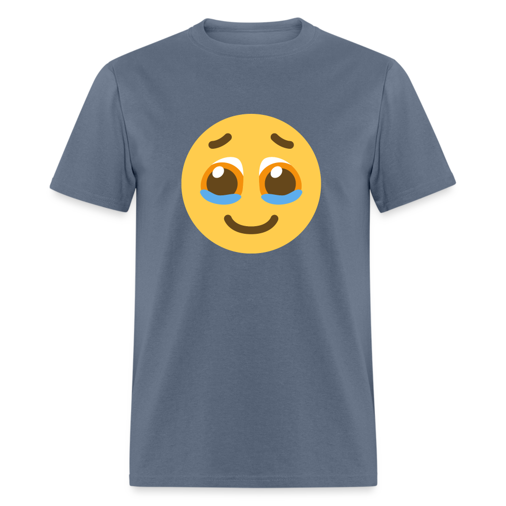 🥹 Face Holding Back Tears (Twemoji) Unisex Classic T-Shirt - denim
