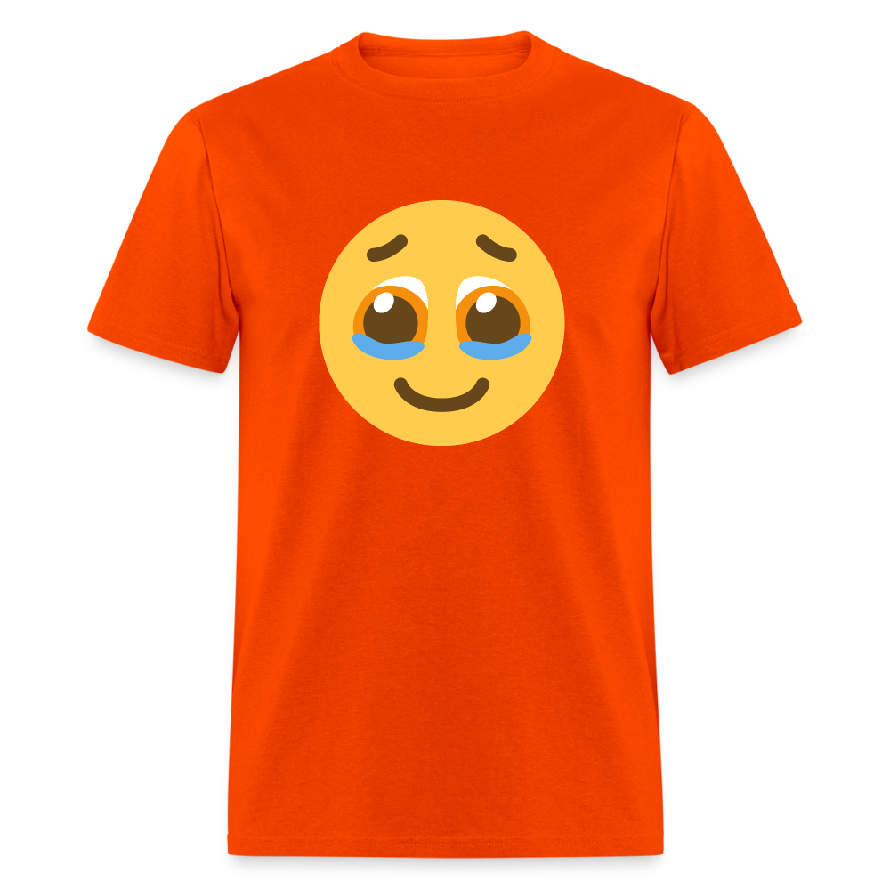 🥹 Face Holding Back Tears (Twemoji) Unisex Classic T-Shirt - orange