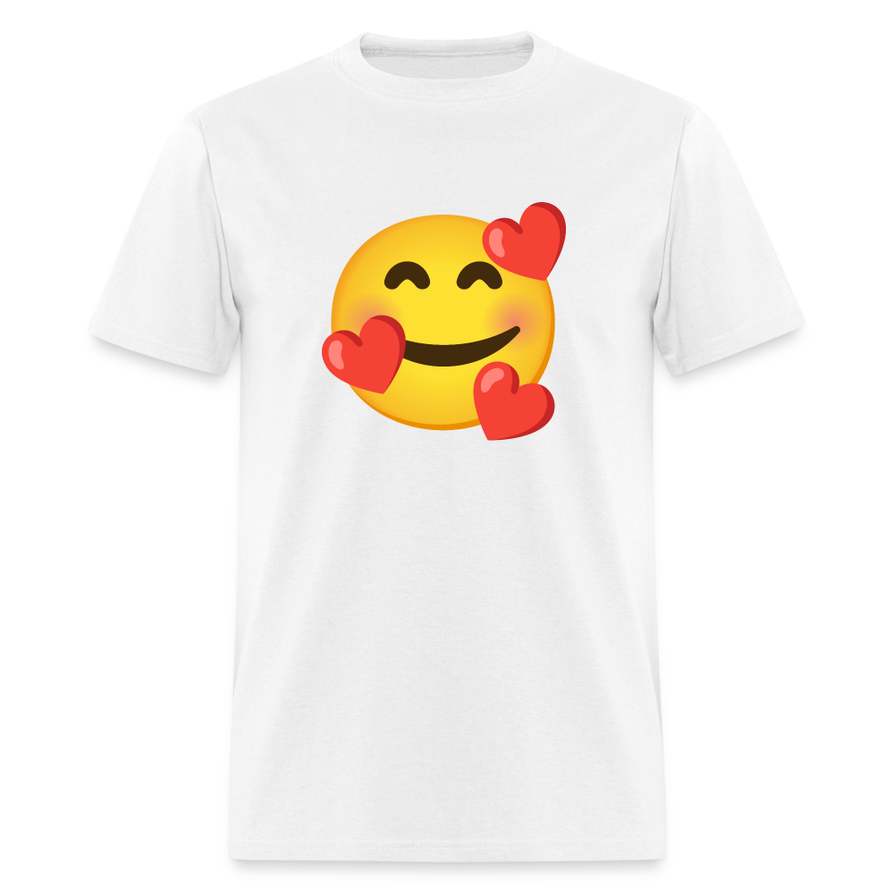 🥰 Smiling Face with Hearts (Google Noto Color Emoji) Unisex Classic T-Shirt - white