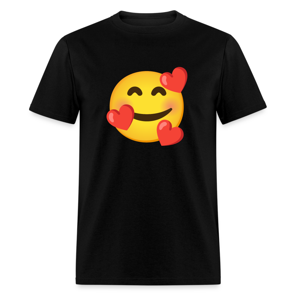 🥰 Smiling Face with Hearts (Google Noto Color Emoji) Unisex Classic T-Shirt - black