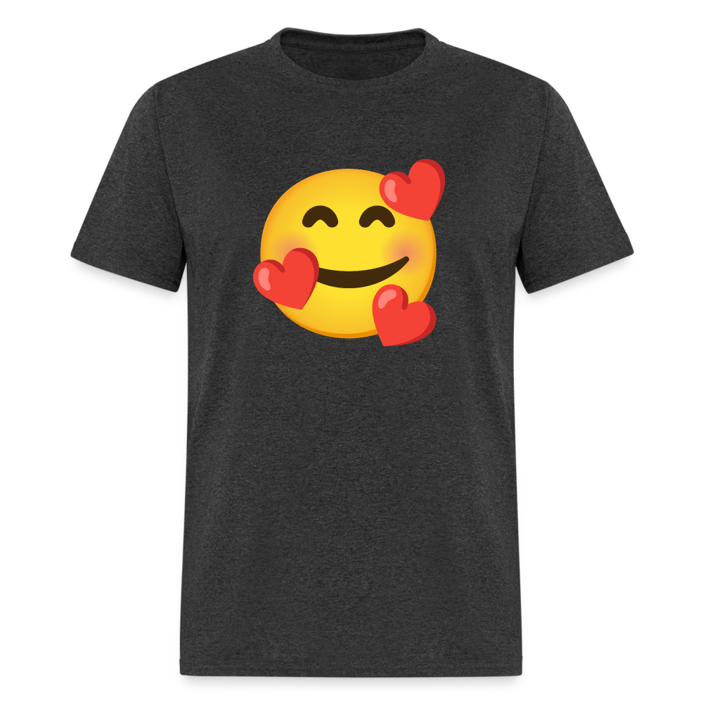 🥰 Smiling Face with Hearts (Google Noto Color Emoji) Unisex Classic T-Shirt - heather black