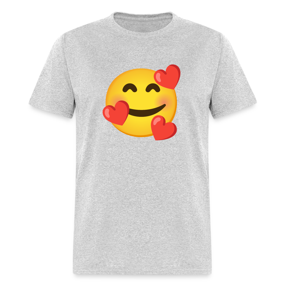 🥰 Smiling Face with Hearts (Google Noto Color Emoji) Unisex Classic T-Shirt - heather gray