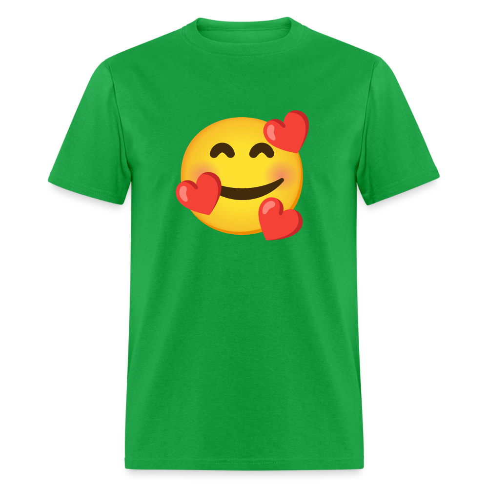 🥰 Smiling Face with Hearts (Google Noto Color Emoji) Unisex Classic T-Shirt - bright green