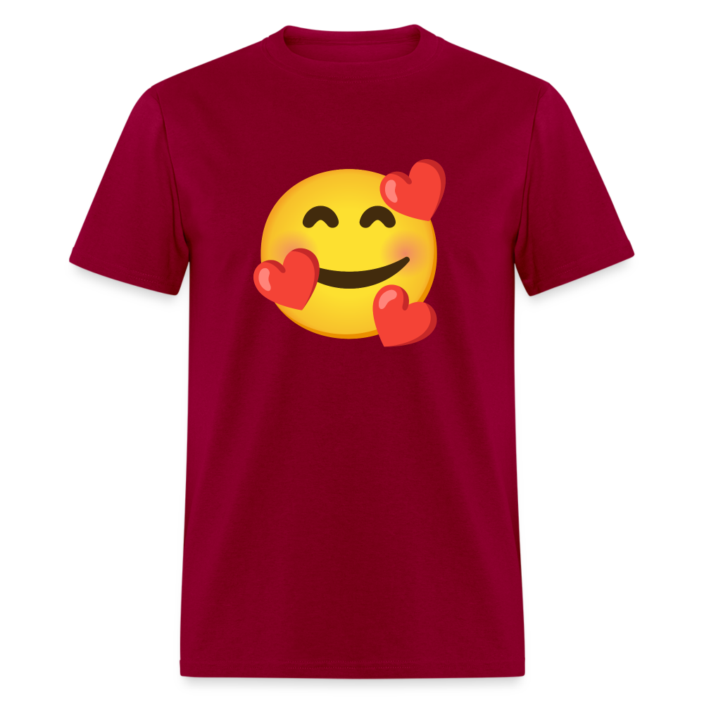🥰 Smiling Face with Hearts (Google Noto Color Emoji) Unisex Classic T-Shirt - dark red