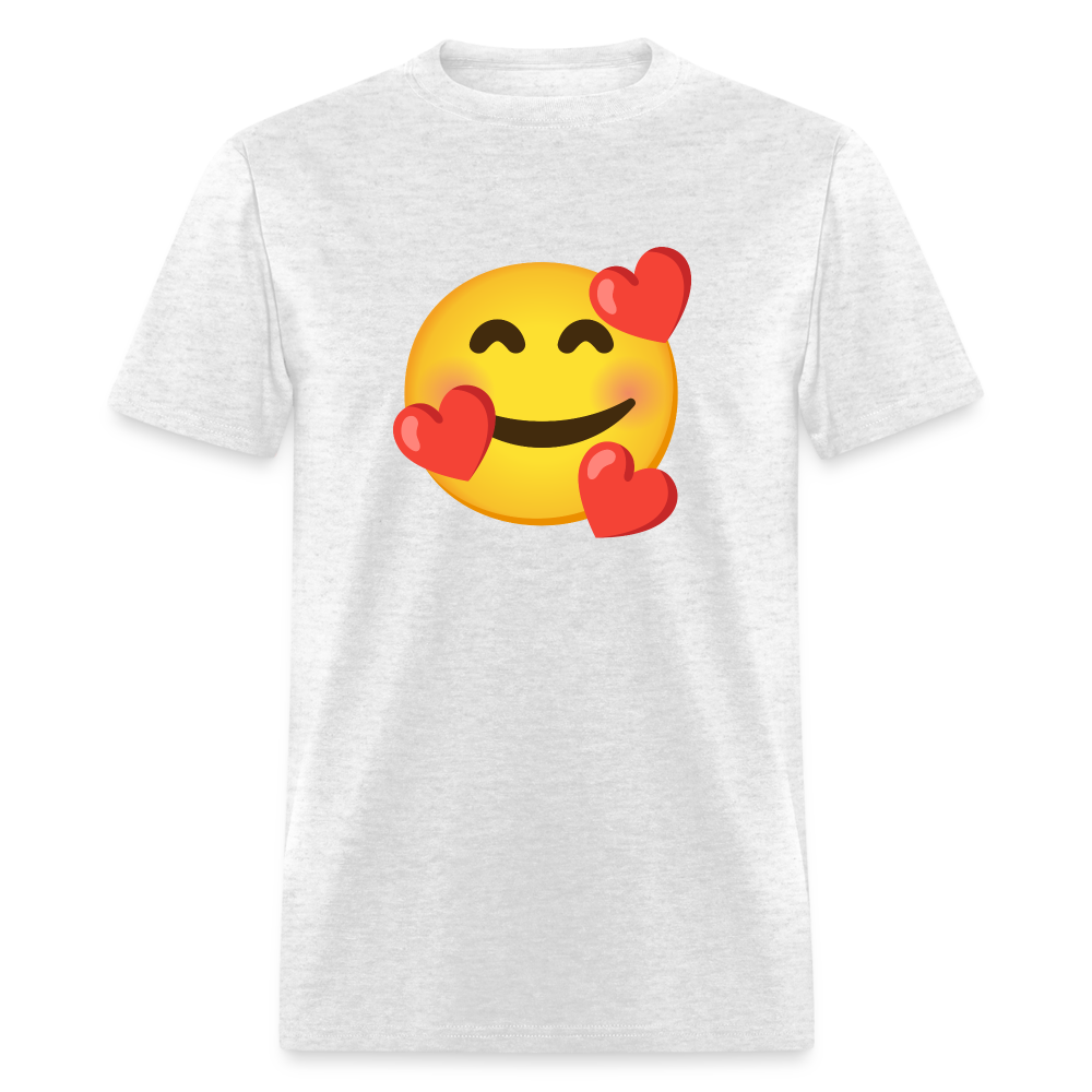 🥰 Smiling Face with Hearts (Google Noto Color Emoji) Unisex Classic T-Shirt - light heather gray
