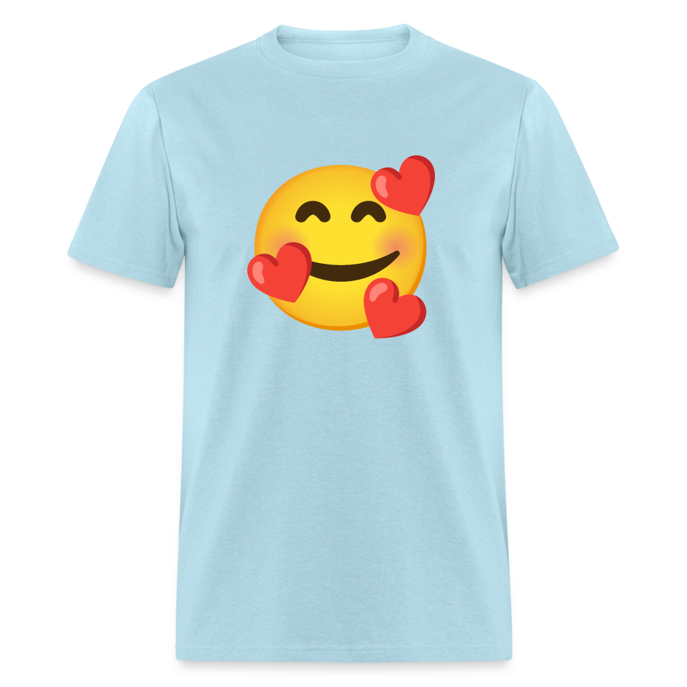 🥰 Smiling Face with Hearts (Google Noto Color Emoji) Unisex Classic T-Shirt - powder blue