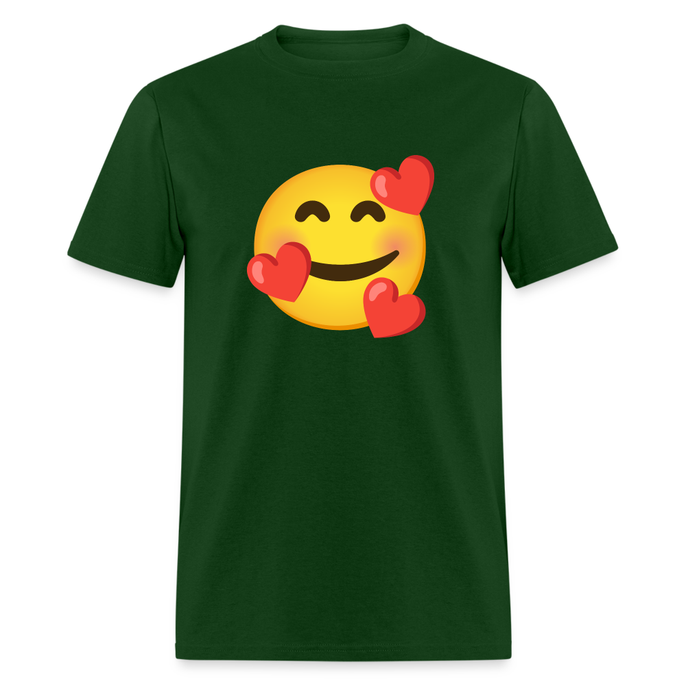 🥰 Smiling Face with Hearts (Google Noto Color Emoji) Unisex Classic T-Shirt - forest green