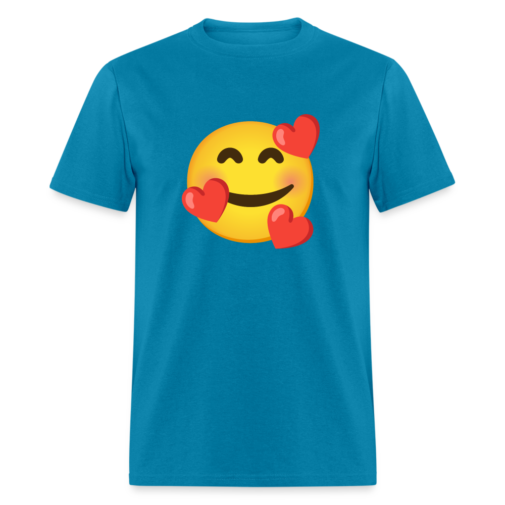🥰 Smiling Face with Hearts (Google Noto Color Emoji) Unisex Classic T-Shirt - turquoise
