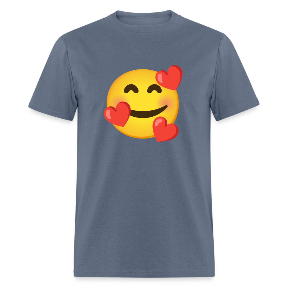 🥰 Smiling Face with Hearts (Google Noto Color Emoji) Unisex Classic T-Shirt - denim