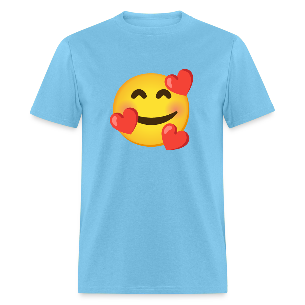 🥰 Smiling Face with Hearts (Google Noto Color Emoji) Unisex Classic T-Shirt - aquatic blue