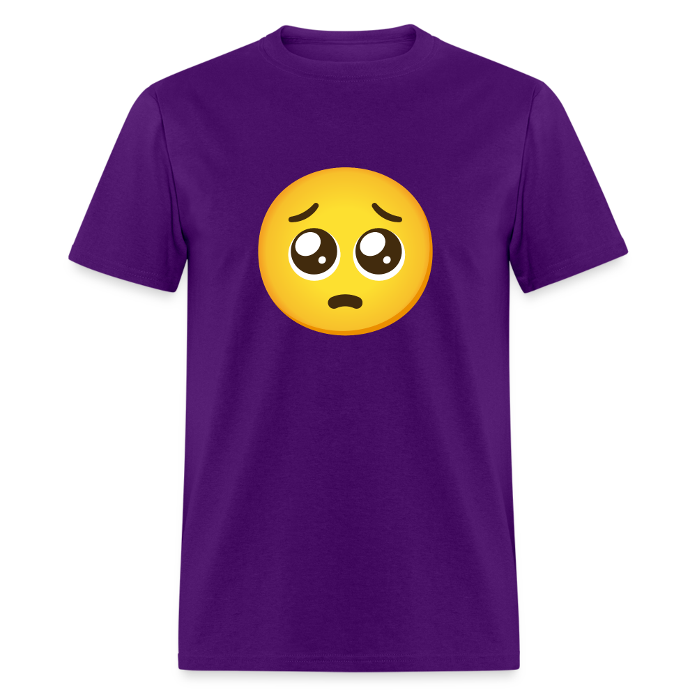 🥺 Pleading Face (Google Noto Color Emoji) Unisex Classic T-Shirt - purple