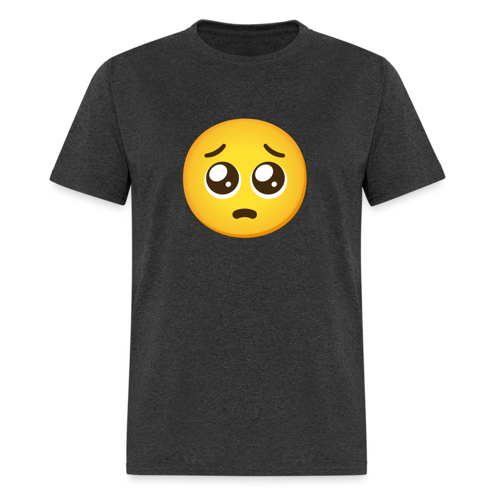 🥺 Pleading Face (Google Noto Color Emoji) Unisex Classic T-Shirt - heather black