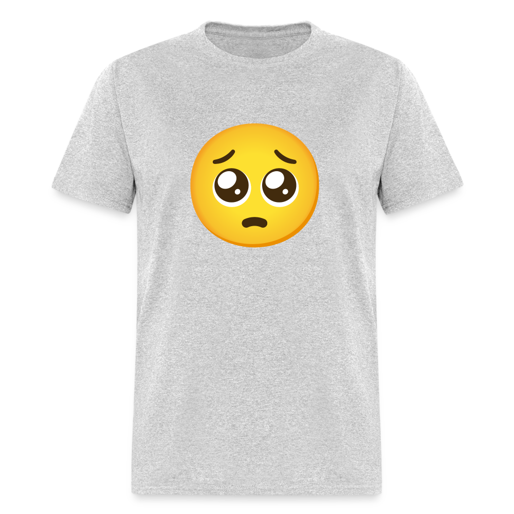🥺 Pleading Face (Google Noto Color Emoji) Unisex Classic T-Shirt - heather gray