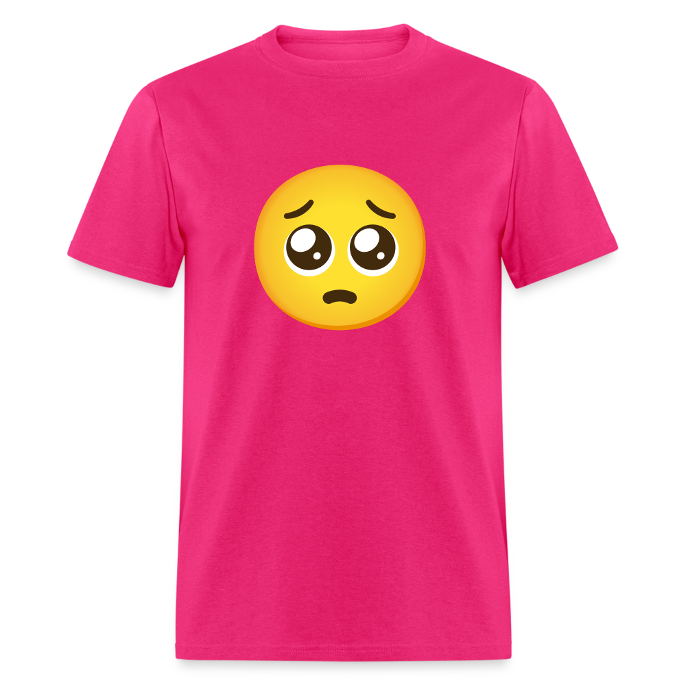 🥺 Pleading Face (Google Noto Color Emoji) Unisex Classic T-Shirt - fuchsia