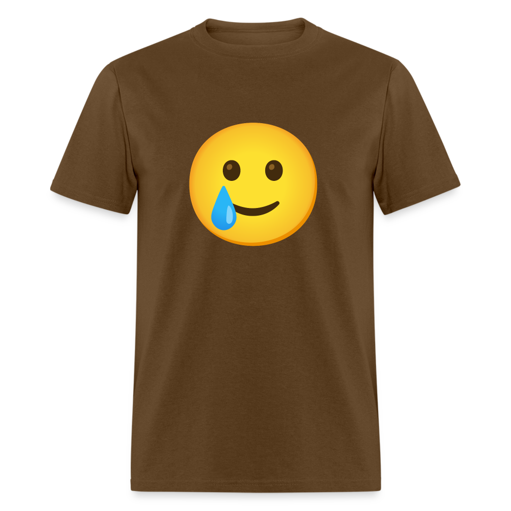 🥲 Smiling Face with Tear (Google Noto Color Emoji) Unisex Classic T-Shirt - brown