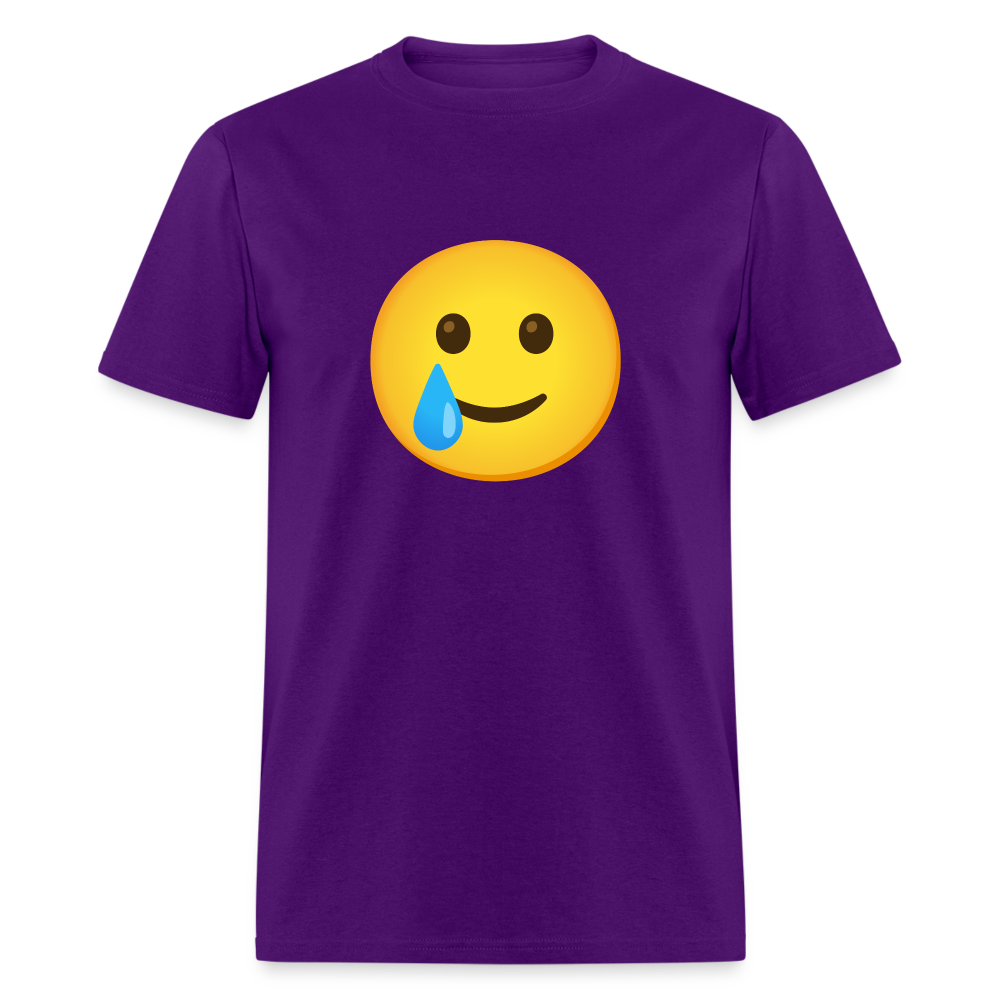 🥲 Smiling Face with Tear (Google Noto Color Emoji) Unisex Classic T-Shirt - purple