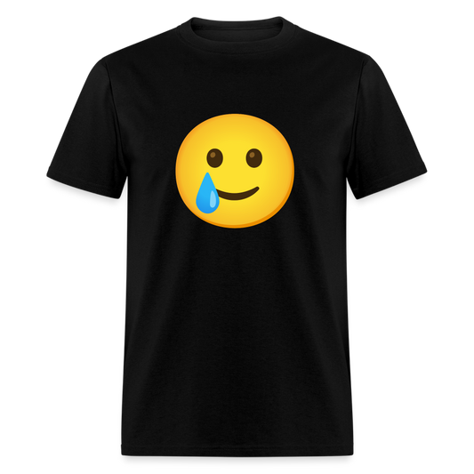 🥲 Smiling Face with Tear (Google Noto Color Emoji) Unisex Classic T-Shirt - black